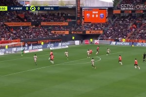 個(gè)人能力！登貝萊右路內(nèi)切抽射破門(mén)，巴黎1-0領(lǐng)先洛里昂！